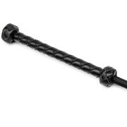 Lambskin leather braided handle spanking cane / SC-1001BK