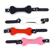 Silicone bone gag / GA-1001BK, GA-1001WT, GA-1001PK, GA-1001RD