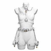 Full body cowhide leather bondage harness set / BH-1001WT