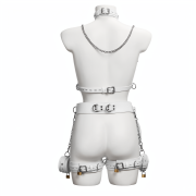 Full body cowhide leather bondage harness set / BH-1001WT