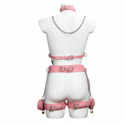Full body cowhide leather bondage harness set / BH-1001PK