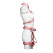 Full body cowhide leather bondage harness set / BH-1001PK