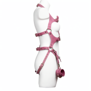 Full body PU leather bondage harness set / BH-1002PK