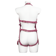 Full body PU leather bondage harness set / BH-1002PK