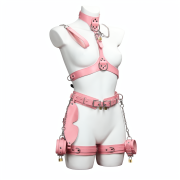 Full body cowhide leather bondage harness set / BH-1001PK