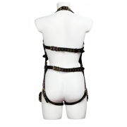 Full body PU leather bondage harness set / BH-1002BK