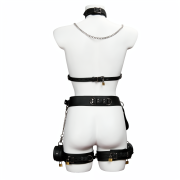 Full body cowhide leather bondage harness set / BH-1001BK