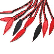 Cowhide leather 9 tails flogger / FL-1001BKRD