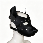 Cowhide leather dog mask / MK-1001BK