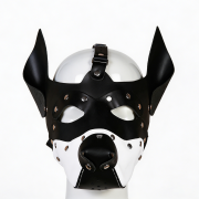 Cowhide leather dog mask / MK-1001WT