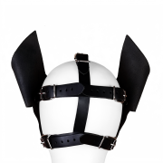 Cowhide leather dog mask / MK-1001BK